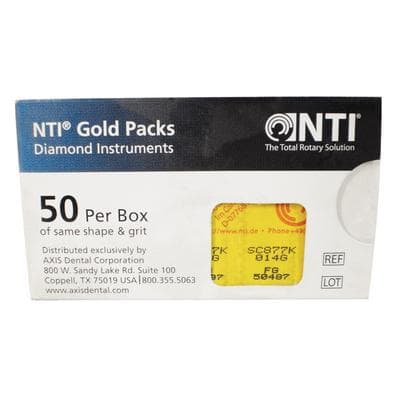 NTI Gold Pack FG Diamond Bur, Super Coarse, Curettage, #877K-014 (6.0 mm), 1.4 mm Diameter, Black, 50/Pkg, SC877K-014G thumbnail 4
