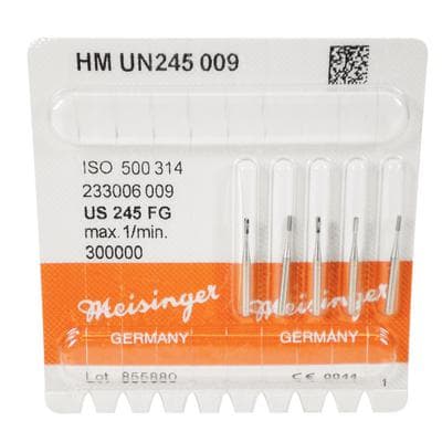 Meisinger Operative Carbide Bur, Friction Grip, Pear, #245, 0.9 mm, 5/Pk, HMUN245-009-FG thumbnail 7