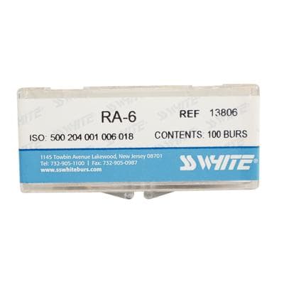 SS White Standard Operative Carbide Burs, RA (Right Angle) Latch, Round #6, 1.8 mm Head Diameter, 1.3 mm Head Length, 100/Pk, 13806 thumbnail 12