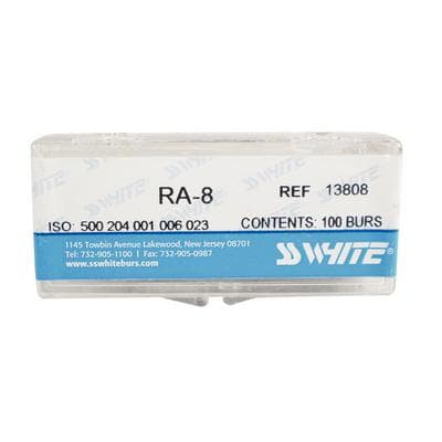 SS White Standard Operative Carbide Burs, RA (Right Angle Latch), Round #8, 2.3 mm Head Diameter, 1.6 mm Head Length, 100/Pk, 13808 thumbnail 12