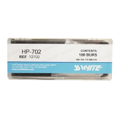 SS White Standard Operative Carbide Bur, HP, Taper Flat End Cross Cut Fissure, #701, 1.2 mm, 100/Pk, 12701 thumbnail 9