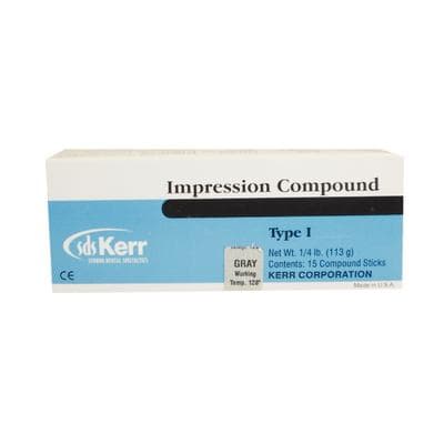 Kerr Impression Compound Sticks, Gray, Type 2 Medium Fusing, 1/4 lb, 15/Pkg, 00455 thumbnail 11