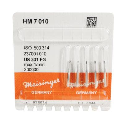 Meisinger Operative Tungsten Carbide Bur, FG, Pear Shape, #331, 1.0 mm Diameter, 5/Pk, HM7-010-FG thumbnail 7