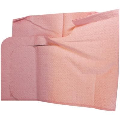 Tidi Chainless Bib with Ties, 18" x 25", Mauve, 1-Ply Tissue/1-Ply Poly, 250/Case, 917676 thumbnail 9