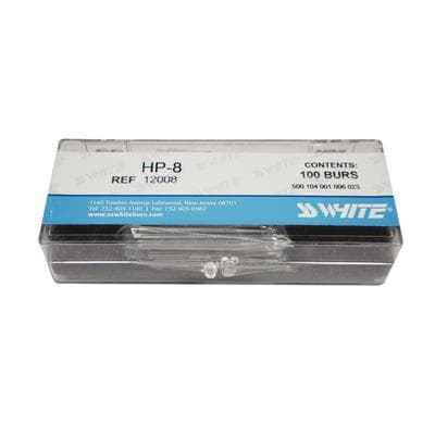 SS White Standard Operative Carbide Bur, HP, Round, #8, 2.3 mm Head Diameter, 100/Pk, 12008 thumbnail 10