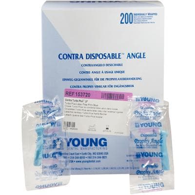 Young Contra Turbo Plus LF Disposable Prophy Angles, Firm Blue Long Cup, Latex-Free, 200/Box, 153720 thumbnail 12