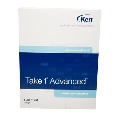 Kerr Take 1 Advanced VPS Impression Material, Medium/Monophase Body, Super Fast Set, Light Blue, 2 x 50 ml Cartridges with 6 Mixing Tips, Refill, #33961 thumbnail 17