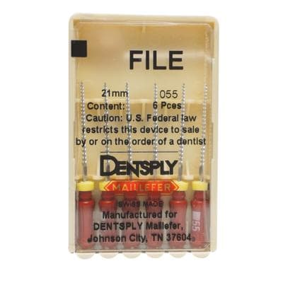 Maillefer K-Files, Stainless Steel, 21 mm, #55, Red, 6/Pk, 671110 thumbnail 14