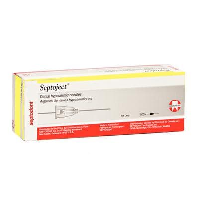 Septoject Dental Hypodermic Needles, Plastic Hub, 27 Gauge, Long, Yellow, 100/Box, 01-N1272 thumbnail 20