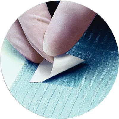 Sani-Tab Chain-Free Patient Towel Bibs, Econoback, 2-Ply Paper + 1-Ply Poly, 13" x 19", Blue, 400/Pkg, WEXBLT thumbnail 15