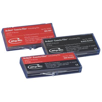 Ardent Exacta-Film Articulating Film, Ultra-Thin 19 Microns (0.00075"), Double-Sided, Red/Black, 75 Strips/Box, 60200 thumbnail 17