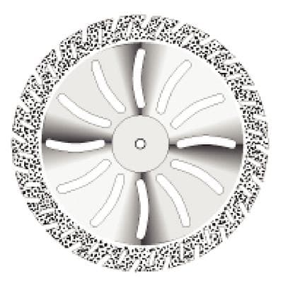 NTI Serrated Diamond Disc, Double Sided, Handpiece, Coarse Grit, Green, #365-450, 45 mm, 1/Pkg thumbnail 12