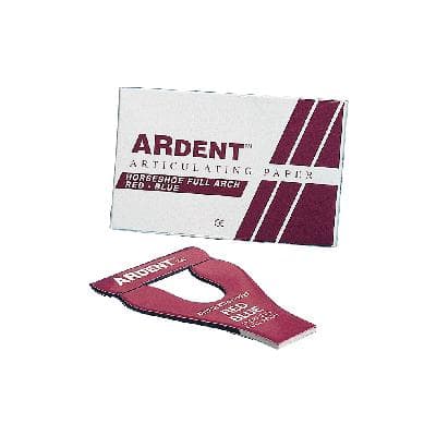 Ardent Horseshoe Style Full Arch Articulating Paper, Red/Blue, Extra Thin 63 Microns (0.0025"), 72 Sheets/Box, 60100 thumbnail 11