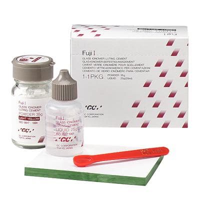 GC Fuji I Glass Ionomer Luting Cement, 1:1 Complete Kit, Light Yellow, 35 g Powder / 20-25 ml Liquid, 901007 thumbnail 20