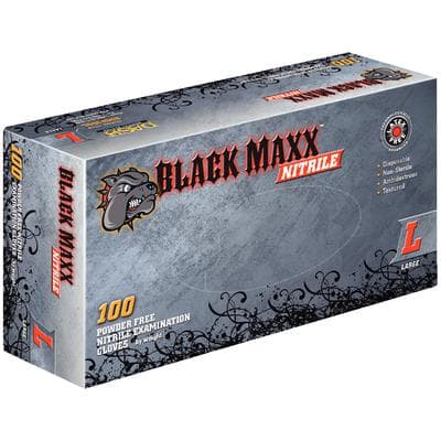 Black Maxx Nitrile Exam Gloves, Powder-Free, Non-Sterile, Large, Black, 100/Box, BMN100L thumbnail 17