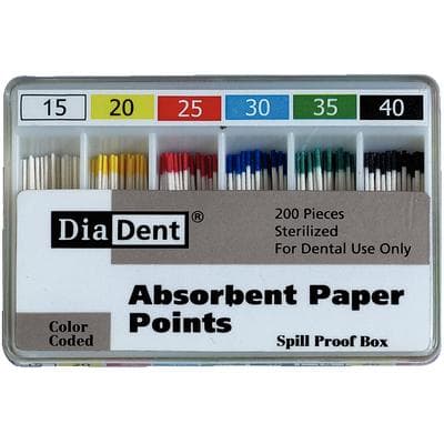 DiaDent Absorbent Paper Points, .02 Taper, Assorted #15-40, Non-Marked, Spill-Proof Box of 120 thumbnail 5