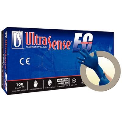 UltraSense EC Nitrile Exam Gloves, Powder Free, Latex Free, Non-Sterile, Textured, Beaded Cuff, Extended Cuff, Extra Large, Blue, 100/Box thumbnail 6