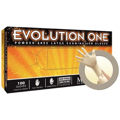 Evolution One EV-2050 Latex Examination Gloves, Powder-Free, Non-Sterile, Textured, Extra Small, Beige, 100/Box, EV-2050-XS thumbnail 10