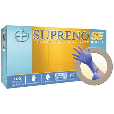 Microflex Supreno SE Nitrile Exam Gloves, Powder-Free, Latex-Free, Textured, Non-Sterile, Blue, Large, 100/Box, SU-690 thumbnail 9