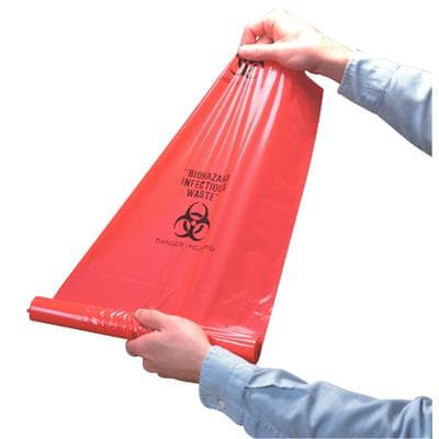Infectious Waste Bags, 4 Gallon, Red, Biohazard Symbol, 25/Roll, IWB4 thumbnail 5
