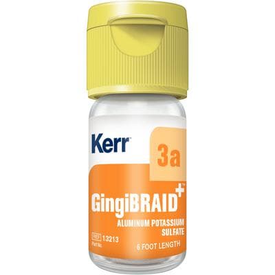 GingiBRAID+ Braided Retraction Cord, Aluminum Potassium Sulfate 10%, Size 3A Large, Yellow with Pink Strand, 72 in, #13213 thumbnail 10
