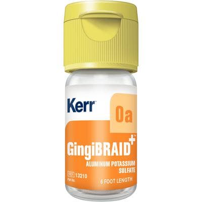 GingiBRAID+ Braided Retraction Cord, Aluminum Potassium Sulfate 10%, Size 0A Fine, Yellow, 72 in, Kerr 13210 thumbnail 11