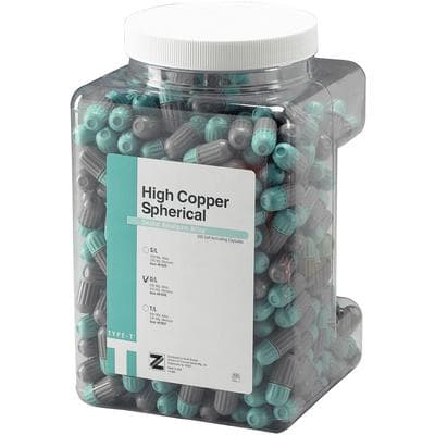 Zenith Type-T High Copper Spherical Amalgam Alloy Capsules, Fast Set, 2 Spill, 600 mg, Aqua/Gray, 500/Pack, 61036 thumbnail 9