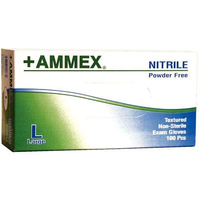 +AMMEX Nitrile Exam Gloves, Powder Free, Latex Free, Non-Sterile, Large, Blue, Textured, 100/Box thumbnail 14
