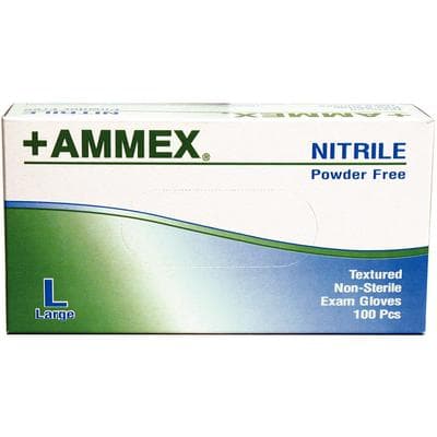 +AMMEX Nitrile Exam Gloves, Powder Free, Latex Free, Non-Sterile, Large, Blue, Textured, 100/Box thumbnail 15