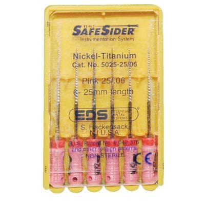 SafeSiders NiTi Endodontic Reamers, #25/.06 Taper, 25mm, Pink, 6/Pk, 5025-25/06 thumbnail 12