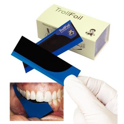 TrollFoil Pre-Mounted Double-Sided Articulating Foil, 8 Microns, Blue, 3" x 3/4", 500/Pk, 12000501 thumbnail 15