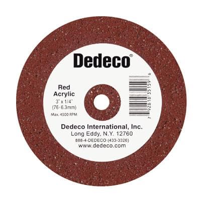 Dedeco Red Acrylic Lathe Wheel, 3" x 3/8", 1/Pk, 5160 thumbnail 5