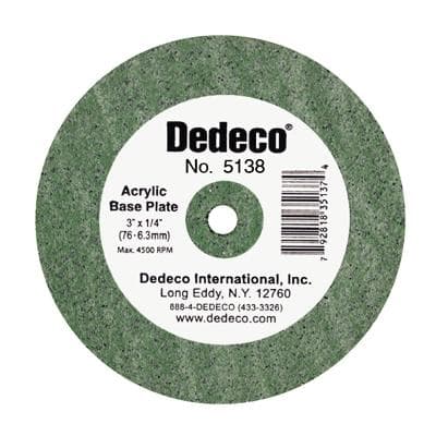 Dedeco Acrylic Base Plate Lathe Wheel, 3" x 3/8", Green, 1/Pk, 5138 thumbnail 13
