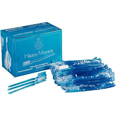 Hager Worldwide Happy Morning Disposable Toothbrush, Single-Use, Soft Bristles, Without Toothpaste, 100/Box, 605403 thumbnail 18
