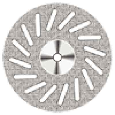 NTI Superflex Diamond Disc, Double Sided, Perforated, Medium Grit, Red, HP Shank, 22 mm Diameter, 0.15 mm Thickness, D605-220, 1/Pkg thumbnail 9