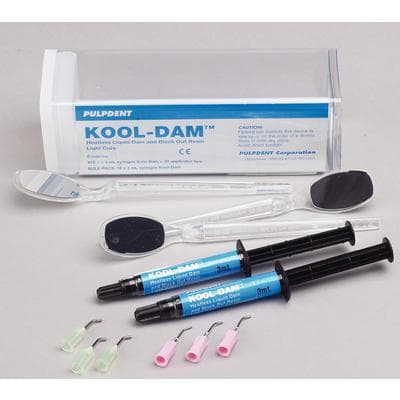 Pulpdent Kool-Dam Light-Cure Heatless Liquid Dam & Block-Out Resin Intro Kit, 2 x 3 mL Syringes with 20 Applicator Tips, PD thumbnail 18