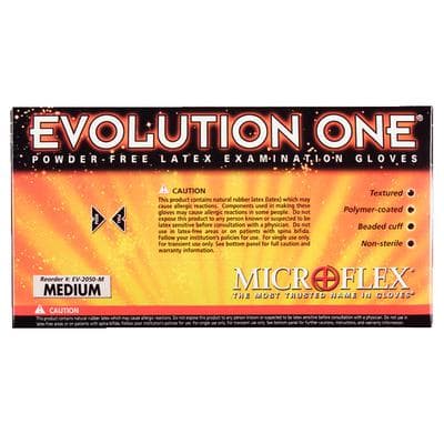 Evolution One EV-2050 Latex Examination Gloves, Powder-Free, Textured, Non-Sterile, Medium, Beige, 100/Box thumbnail 9
