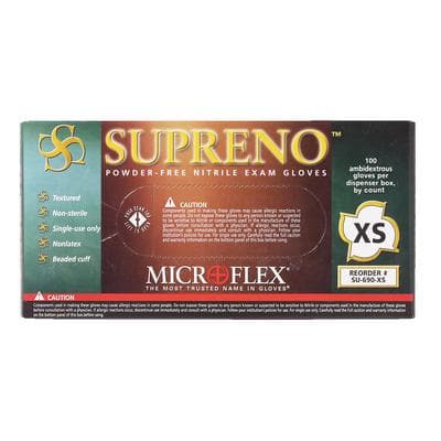 Microflex Supreno SE Powder-Free Nitrile Exam Gloves, X-Small, Blue, 100/Box, SU-690-XS thumbnail 11