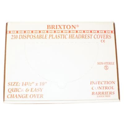 Brixton Disposable Plastic Headrest Covers, Large, Clear, 10" x 14.5", 250/Pk, 501L thumbnail 15