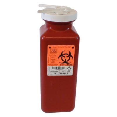 Medegen Sharps-Tainer Locking Sharps Container, Tall Tray, 1.7 Qt, Red, with Needle Remover, Model 178 thumbnail 3