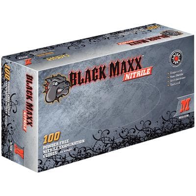Black Maxx Nitrile Exam Gloves, Powder Free, Non-Sterile, Medium, Black, 100/Box, BMN100M thumbnail 17