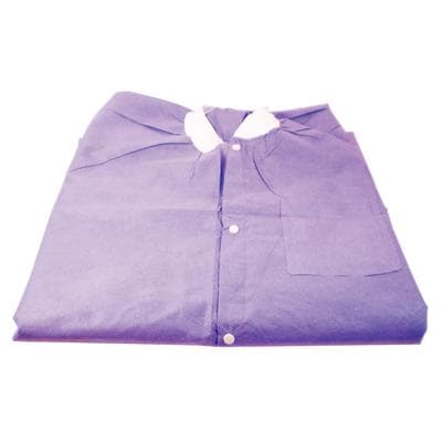 Extra-Safe Purple Lab Coat, Small, Latex-Free, Fluid Resistant, AAMI Level 3, Knee Length, 10/Pk, 3660PPS thumbnail 7