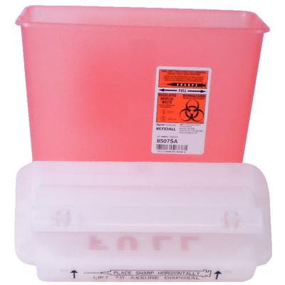 SharpStar In-Room Sharps Container with Counterbalanced Lid, 5 Quart, Transparent Red, 8507SA thumbnail 9
