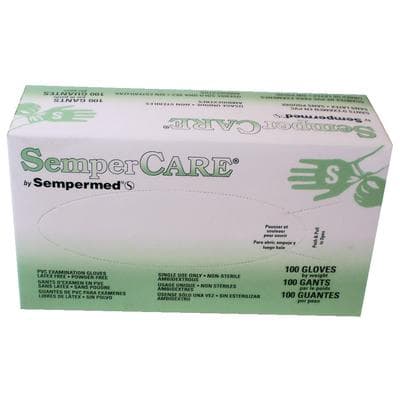 SemperCare® Stretch Vinyl Exam Gloves, Powder-Free, Latex-Free, Smooth, Small, Cream, 100/Box, SCVNP102 thumbnail 12