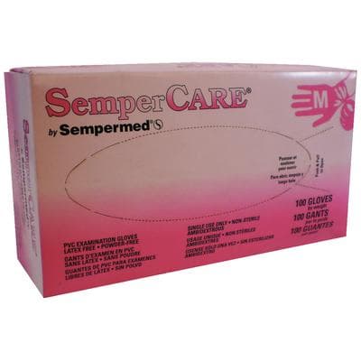 SemperCare® Stretch Vinyl Exam Gloves, Powder Free, Non-Sterile, Medium, White/Cream, 100/Box, SCVNP103 thumbnail 12