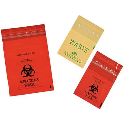 Plasdent Stick-On Red Bio Hazard Waste Bags, 9" x 10", 200/Box, PS850 thumbnail 11