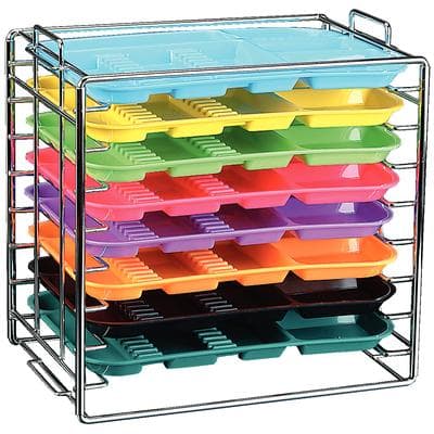 Plasdent Chrome Tray Rack for Size B Trays, Long Side Loading, Stackable, Holds 8 Trays, 14-1/2" W x 9-3/4" D x 14-1/8" H, 300TRB-C thumbnail 12