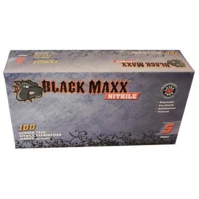 Black Maxx Nitrile Exam Gloves, Powder Free, Non-Sterile, Small, Black, 100/Box, BMN100S thumbnail 21