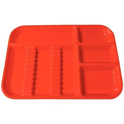 Plasdent Divided Set-Up Tray, Size B, Flame, 13-1/2" x 9-5/8" x 7/8", 1 Each, 300BD5 thumbnail 4