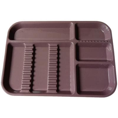 Plasdent Divided Set-Up Tray, Size B (Ritter), Mauve, 13-1/2" x 9-5/8" x 7/8", 300BD10 thumbnail 5